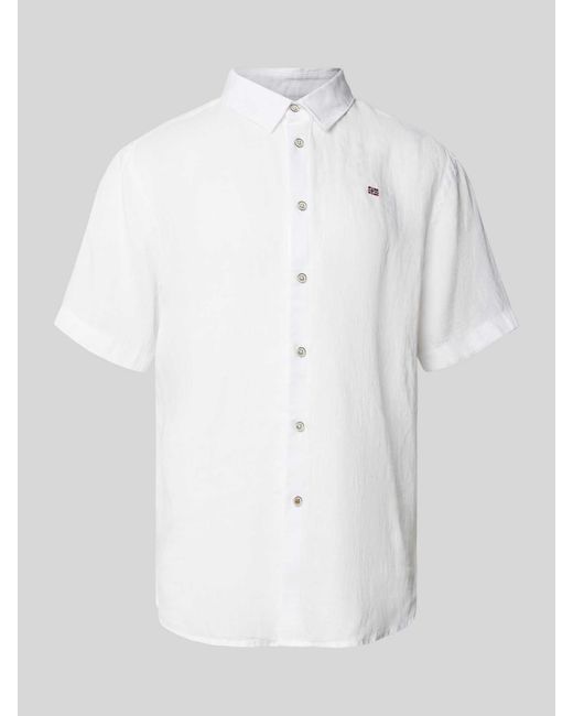 Napapijri Freizeithemd aus Leinen in White für Herren