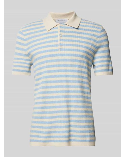 Tiger Of Sweden Regular Fit Poloshirt Mit Strukturmuster Modell 'Erros' in Blue für Herren