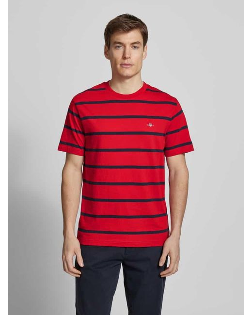Gant T-Shirt mit Label-Stitching in Red für Herren