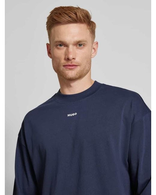 HUGO Sweatshirt mit Label-Detail Modell 'Daposo' in Blue für Herren