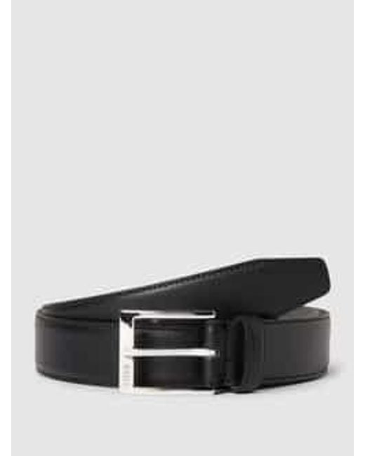 Boss Leren Riem Met Doornsluiting, Model 'Ellotyo' in het Black voor heren
