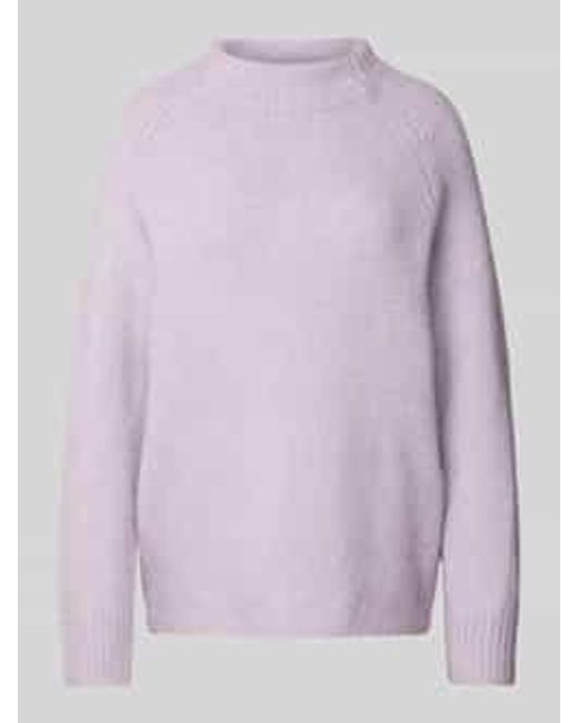 Monari Gebreide Pullover Met Opstaande Kraag in het Purple