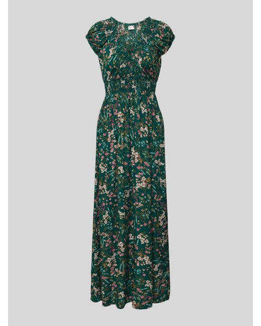 Apricot Maxi-jurk Met All-over Bloemenprint in het Green
