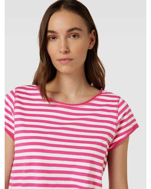 Esprit Pink T-Shirt mit Streifenmuster
