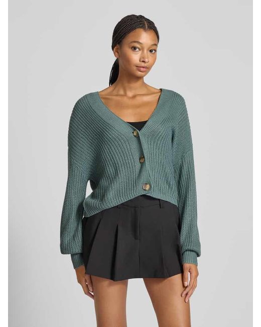 ONLY Green Regular Fit Strickjacke mit überschnittenen Schultern MODELL 'CAROL'