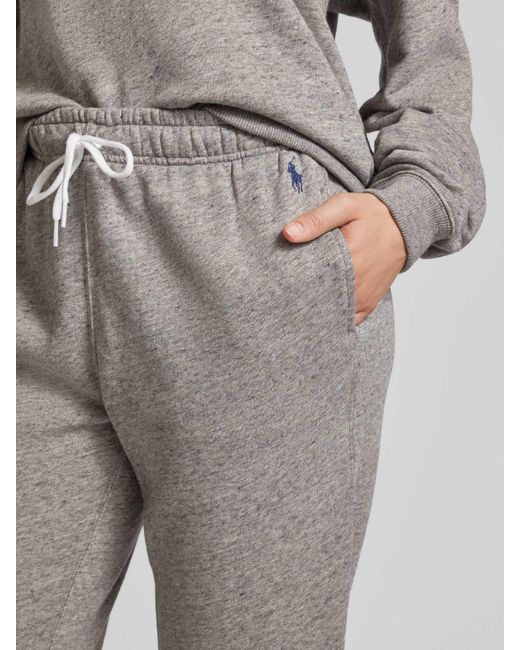 Polo Ralph Lauren Regular Fit Sweatpants Met Logostitching in het Gray