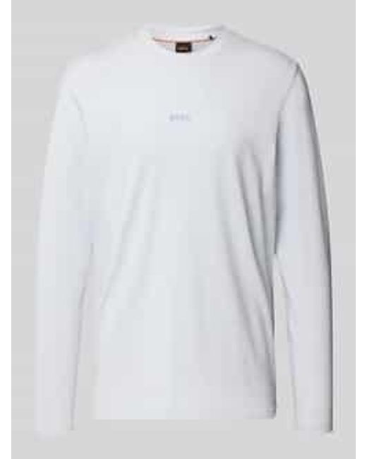 Boss Regular Fit Shirt Met Lange Mouwen Van Katoenmix Model 'Tchark' in het White voor heren