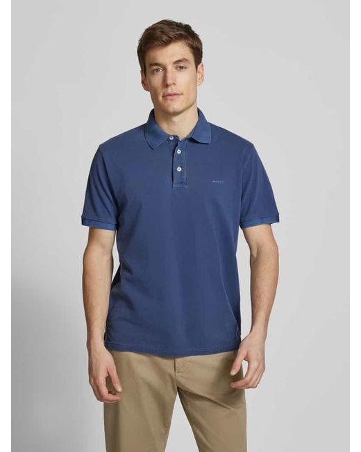 Gant Regular Fit Poloshirt mit Label-Stitching Modell 'SUNFADED' in Blue für Herren