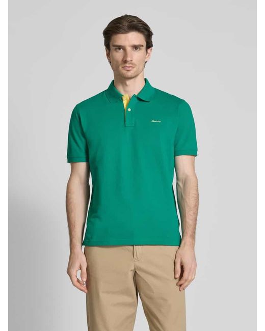 Gant Regular Fit Poloshirt mit Label-Stitching in Green für Herren