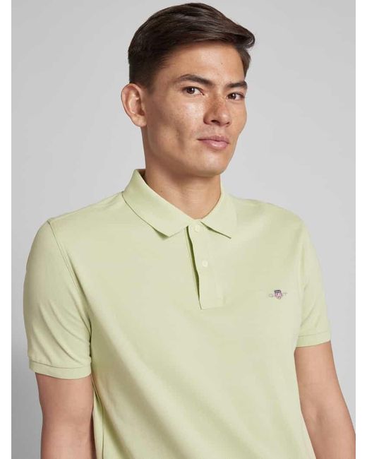 Gant Regular Fit Poloshirt mit Label-Stitching Modell 'SHIELD' in Green für Herren