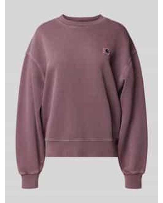 Carhartt Oversized Sweatshirt Met Ribboorden, Model 'Nelson' in het Purple