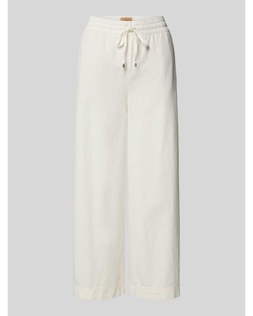 Cambio Wide Leg Stoffen Broek Met Verkort Model in het White