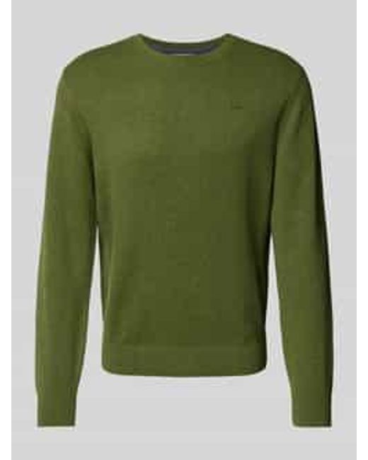 S.oliver Regular Fit Gebreide Pullover Van Puur Katoen Met Labelstitching in het Green voor heren