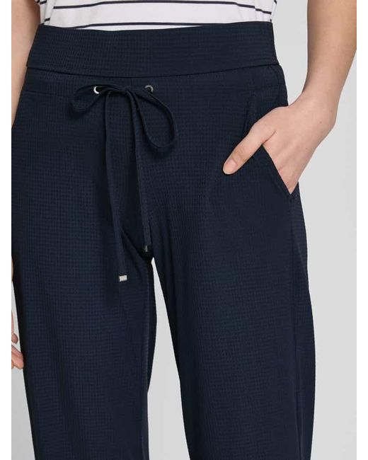 RAFFAELLO ROSSI Blue Straight Fit Stoffhose mit Strukturmuster Modell 'CANDICE'