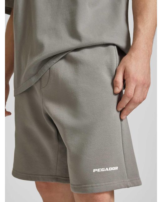 PEGADOR Sweatshorts mit Logo und elastischem Bund in Gray für Herren