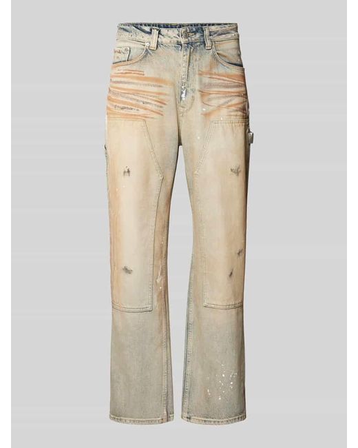 Review Regular Fit Jeans im Used-Look in Natural für Herren