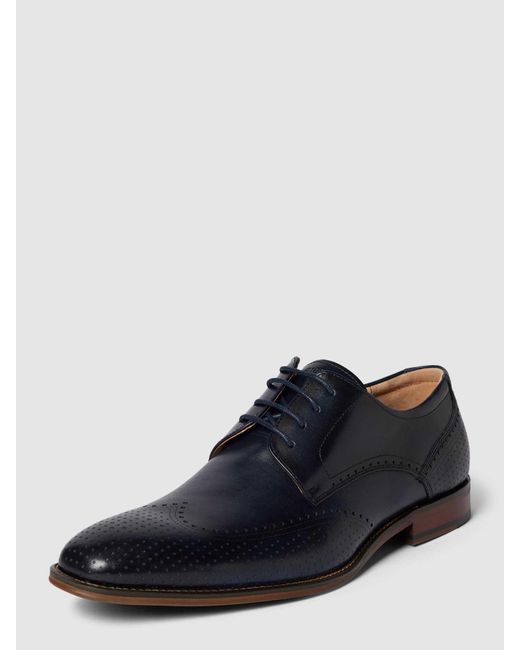 DIGEL Derby-Schuhe aus Leder Modell 'SELLENG' in Blue für Herren