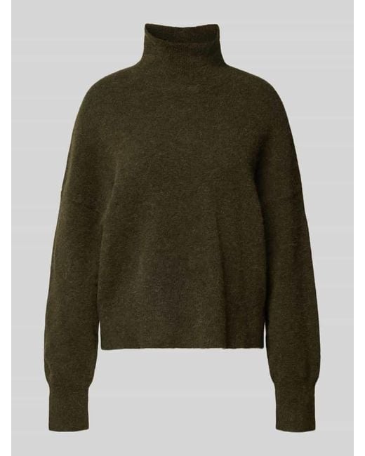 Samsøe & Samsøe Green Strickpullover aus Woll-Mix mit Stehkragen Modell 'NOLA'