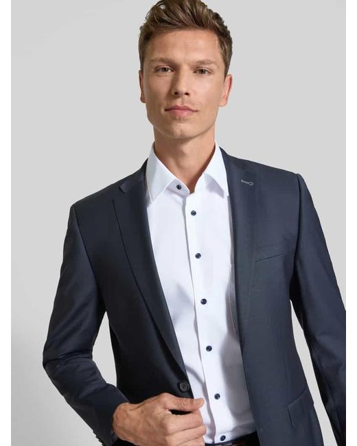 Eterna Modern Fit Kurzarmhemd mit Knopfleiste in Blue für Herren