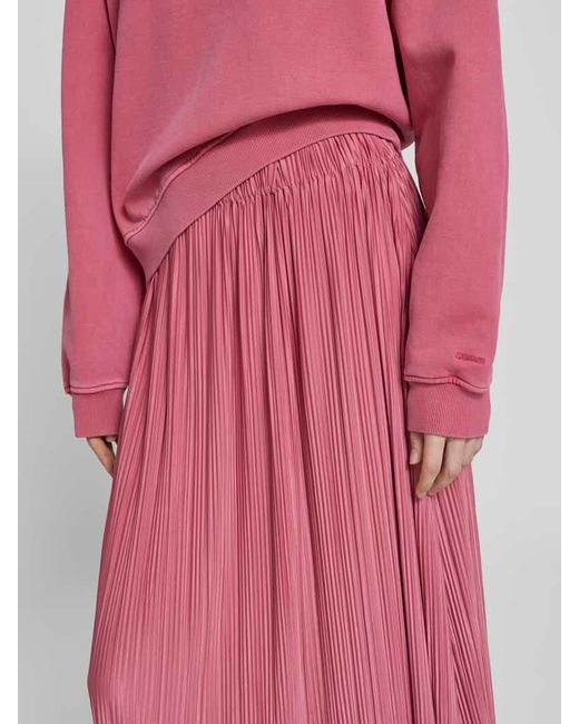 Samsøe & Samsøe Pink Midirock Mit Plisseefalten Modell 'Uma'