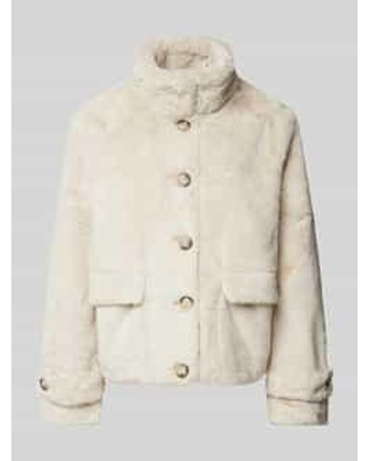 Vero Moda Regular Fit Jack Van Imitatiebont Met Knopen in het Natural
