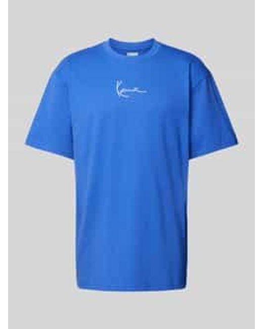 Karlkani T-Shirt Met Labelprint in het Blue voor heren