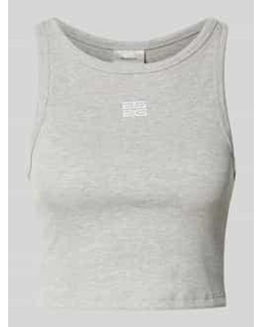 Gestuz Korte Top Met Labelstitching in het Gray