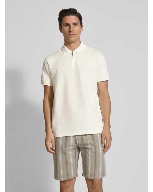 Mcneal Poloshirt mit kurzem Reißverschluss in Natural für Herren