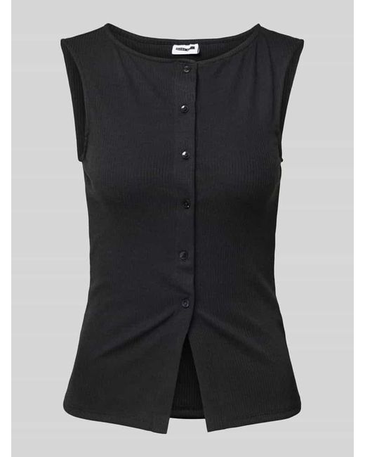 Noisy May Black Tanktop mit Knopfleiste Modell 'AJA'