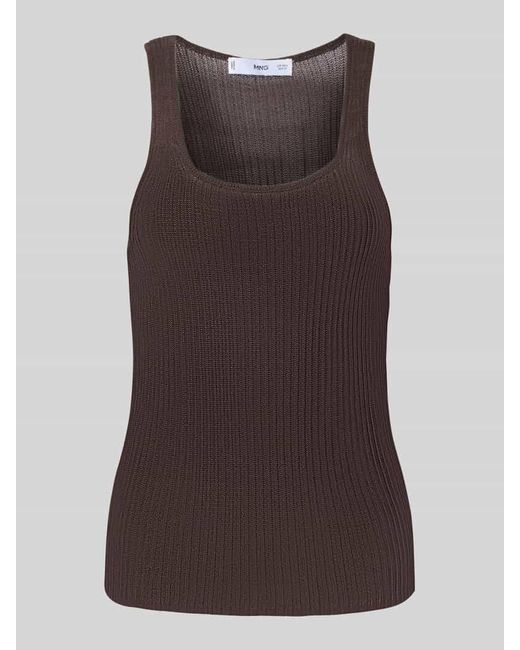 Mango Brown Stricktop in semitransparentem Design Modell 'GERANIO'