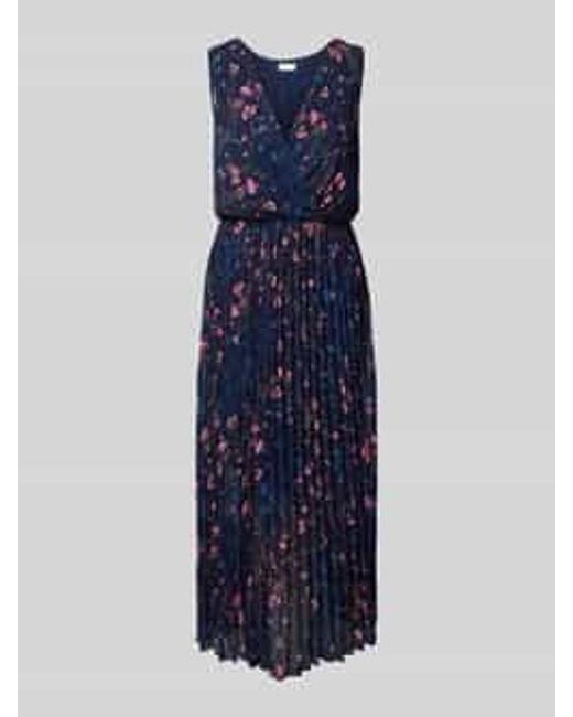 Apricot Midi-jurk Met Plissévouwen in het Blue
