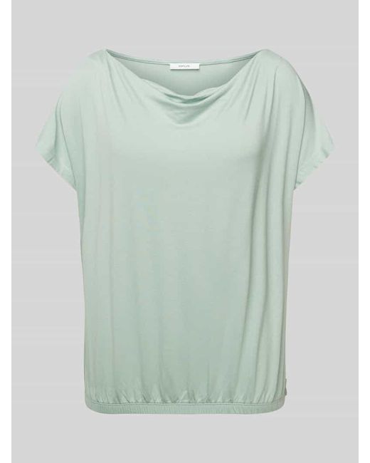 Opus Green T-Shirt in unifarbenem Design Modell 'Sasser'