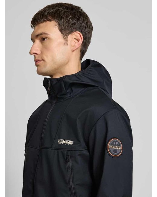 Napapijri Jacke mit Kapuze und Reißverschlusstaschen Modell 'BIOIS' in Blue für Herren