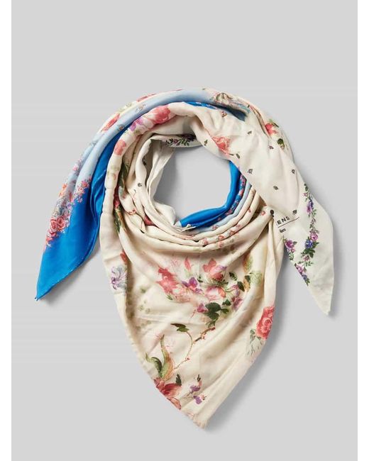 Weekend by Maxmara Blue Schal aus Modal-Seide-Mix mit Label-Detail Modell 'SARONG'