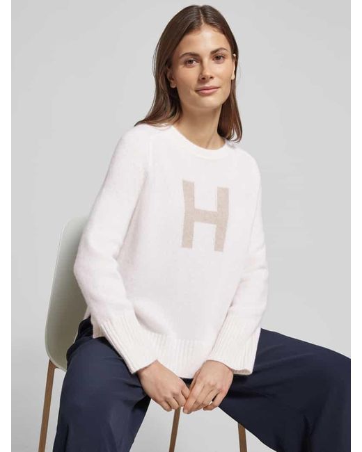 Hemisphere White Strickpullover aus Kaschmir-Baumwoll-Mix