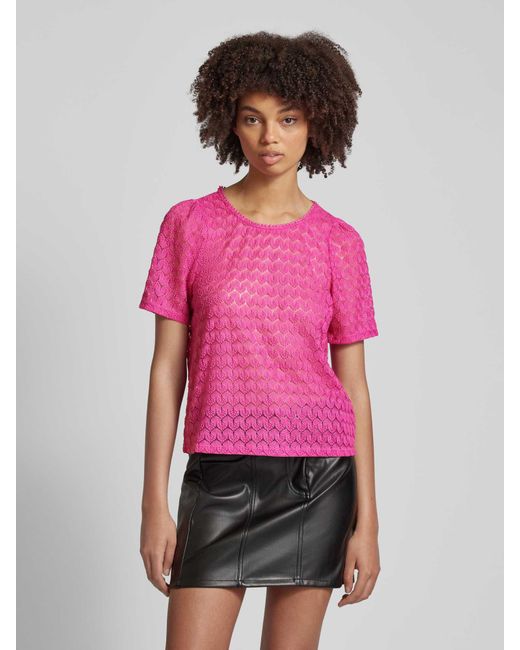 ONLY Pink Bluse mit Strukturmuster Modell 'LEA'
