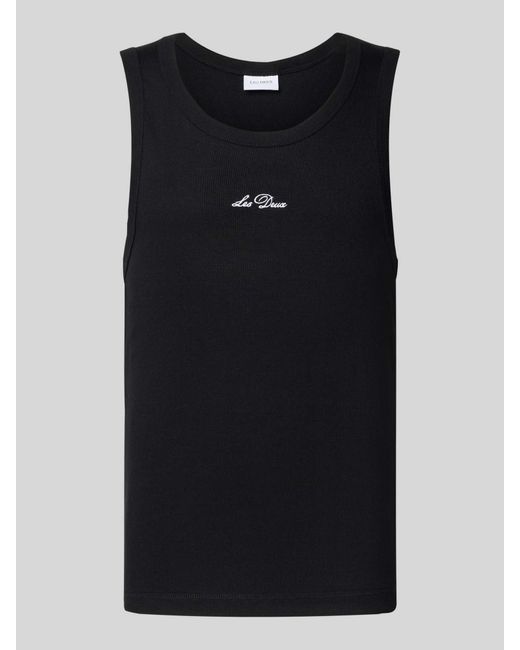 Les Deux Tanktop Met Labelstitching, Model 'Arthur' in het Black voor heren