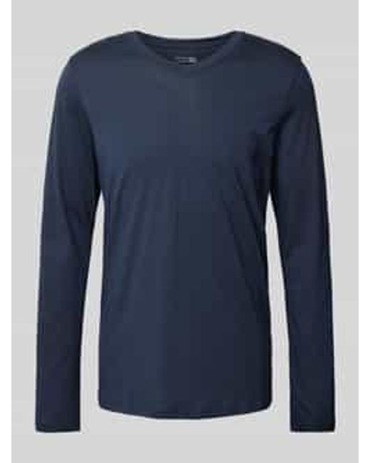Schiesser Pyjamabovendeel Met V-hals in het Blue voor heren
