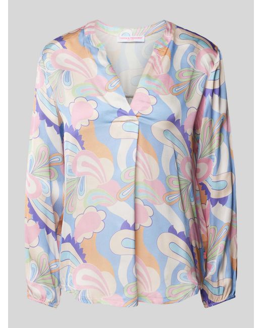 Frieda & Freddies Overhemdblouse Van Viscose Met All-Over Print in het Blue
