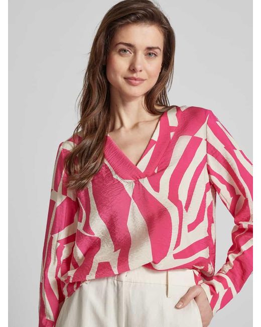 Vila Pink Blusenshirt mit Allover-Muster Modell 'DOGMA'