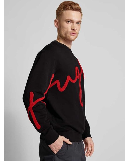 HUGO Sweatshirt mit Label-Print Modell 'Diraffe' in Black für Herren