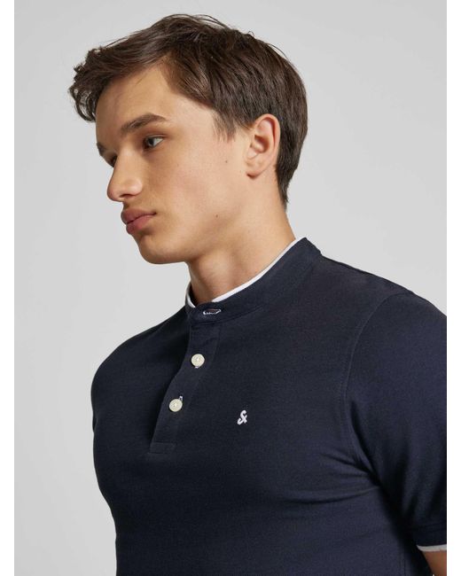 Jack & Jones Poloshirt mit Label-Stitching Modell 'PAULOS' in Blue für Herren