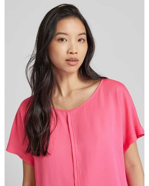 Marc Cain Pink Blusenshirt in unifarbenem Design