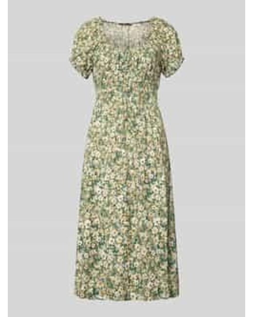 Apricot Midi-Jurk Van Viscose Met Mouwen Met Ruches in het Green