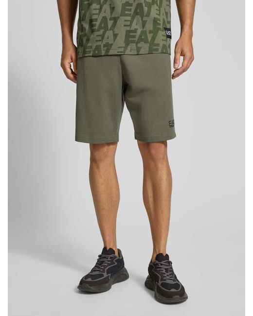 EA7 Shorts mit Label-Detail in Green für Herren