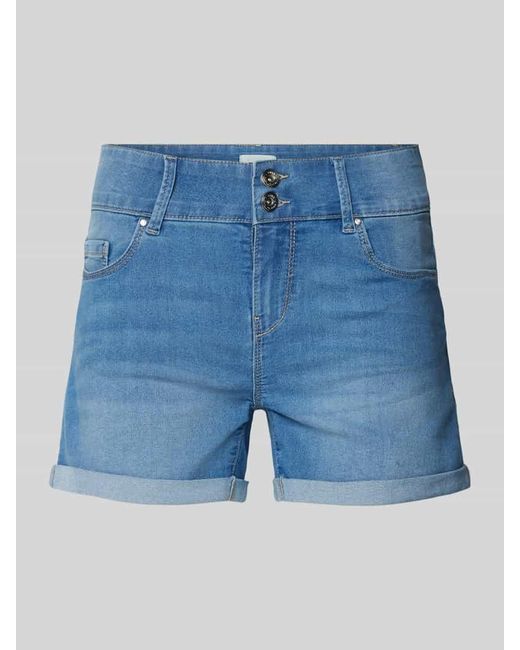 ONLY Blue Regular Fit Jeansshorts im 5-Pocket-Design Modell 'CARMEN'