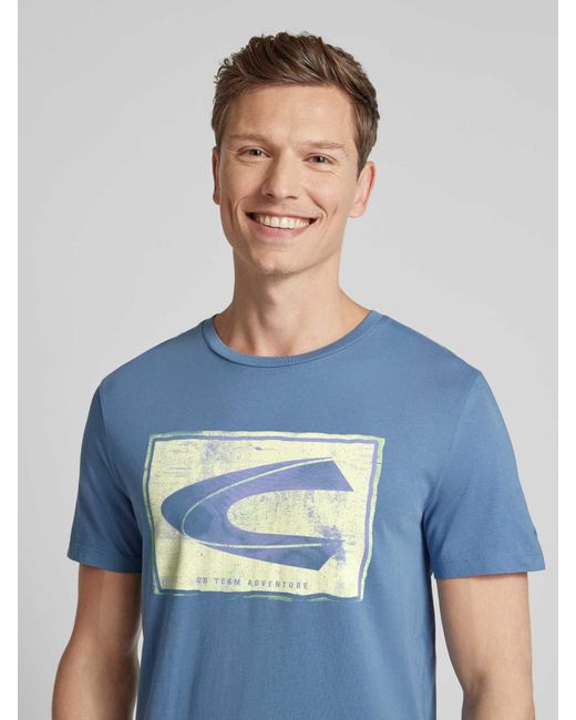Camel Active T-Shirt mit Label-Print in Blue für Herren