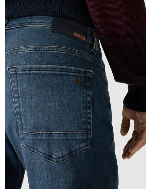 Boss Tapered Fit Jeans mit Eingrifftaschen Modell 'TABER' in Blue für Herren