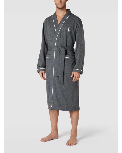 Polo Ralph Lauren Bademantel mit Kontrastpaspeln Modell 'LOOPBACK' in Gray für Herren