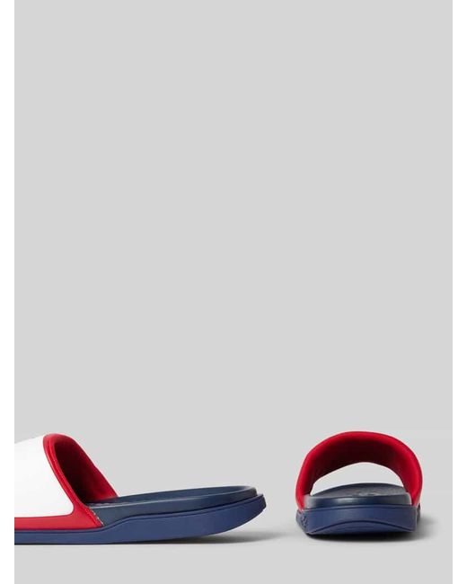 Lacoste Slides mit Label-Detail Modell 'SERVE' in Blue für Herren